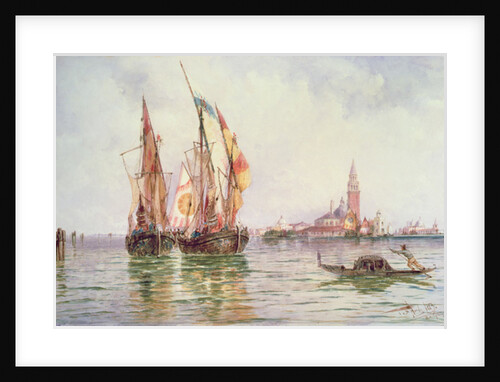 Fishing boats near San Giorgio Maggiore, Venice by Thomas Bush Hardy