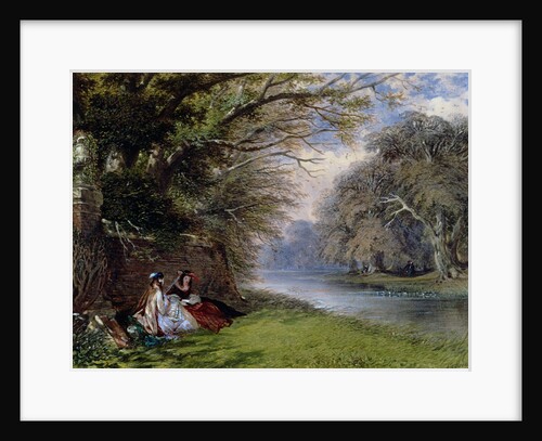 Young ladies by a river by John Edmund Buckley