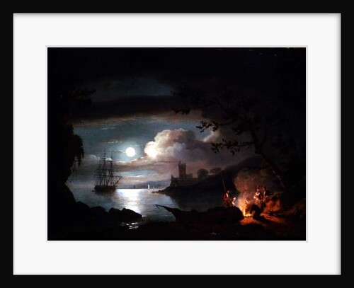 Teignmouth by moonlight by Thomas Luny