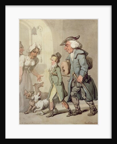 The Bear and Bear Leader - passing the Hotel d'Angleterre, 1776 by Thomas Rowlandson