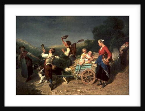 Children with a dog cart by Theodore Gerard