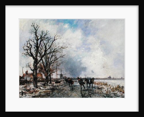 Skaters on the River Schie, near Rotterdam, 1866 by Johan-Barthold Jongkind