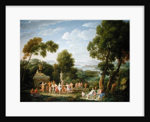 A Wooded Italianate Landscape with Nymphs Dancing, 1728 by Hendrik van Lint