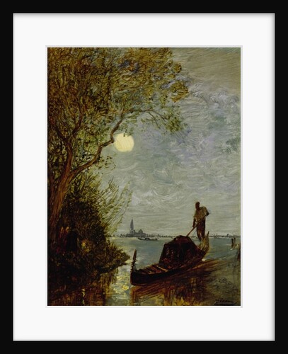Moonlit Scene with Gondola by Felix Ziem