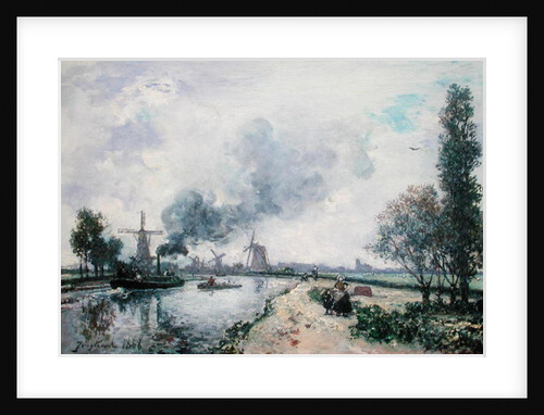 Dutch Landscape with Windmills, 1868 by Johan-Barthold Jongkind