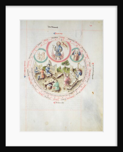 MS 2a Astron 1, fol 5.2 Astrological chart depicting Wednesday by School German