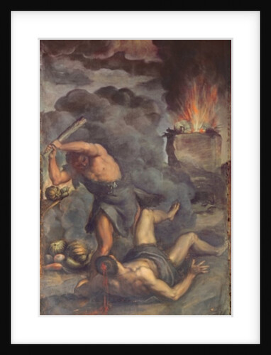 Interior of organ panel door depicting Cain and Abel, 1600 by Palma Il Giovane