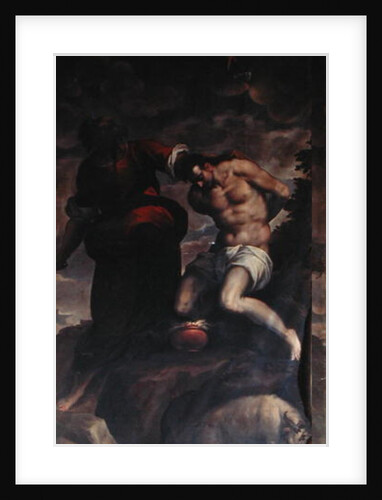 Scene from an organ door, Abraham and Isaac, 1600 by Palma Il Giovane (1548-1628)