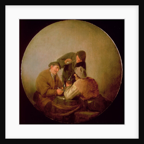 Three Peasants Drinking and Smoking in an Interior by Adriaen Jansz. van Ostade