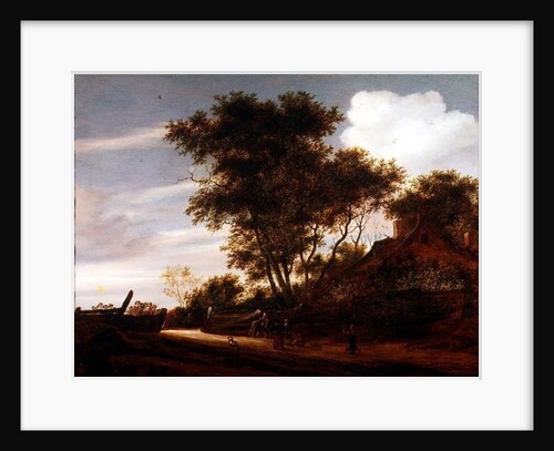 Wooded landscape with children playing on the road by a cottage, 1658 by Salomon van Ruisdael or Ruysdael