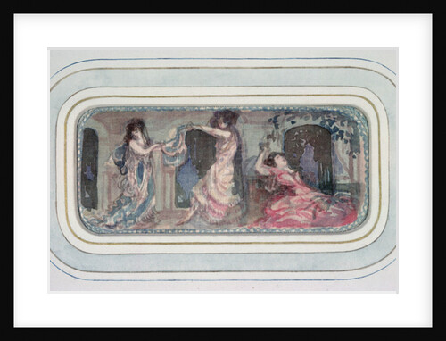 Two Female Figures dancing in a Room, another reclining by Charles Edward Conder