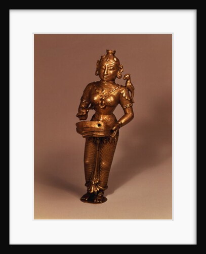 Lamp in the form of Goddess of Fortune, South Indian, early 19th century by Indian School