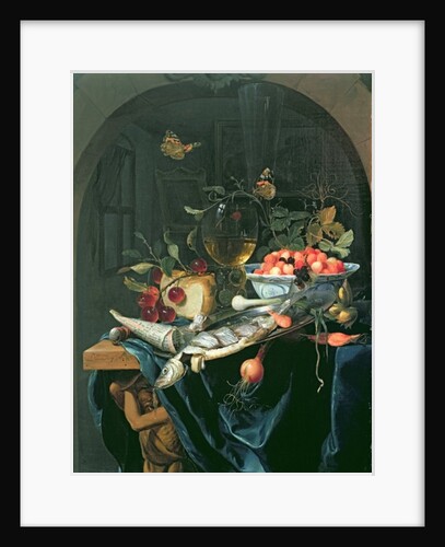 Still Life with Fish Platter by Jan Mortel