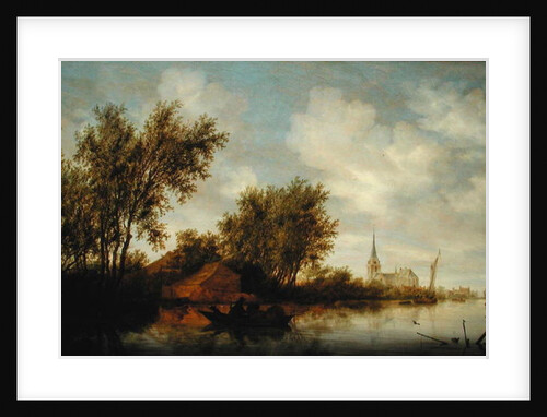 River Landscape with Church by Salomon van Ruisdael or Ruysdael