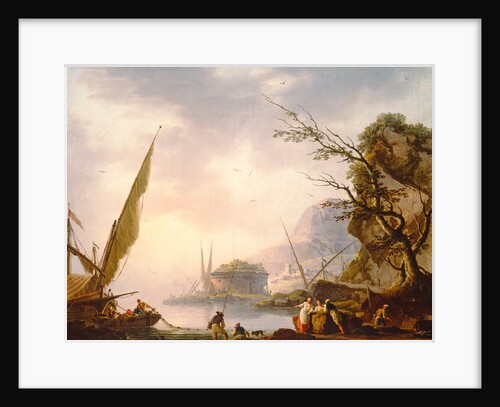 A southern coastal scene, 1753 by Charles Francois Lacroix de Marseille