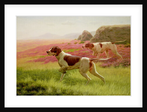 Pointers in a Landscape, 19th century by Harrington Bird
