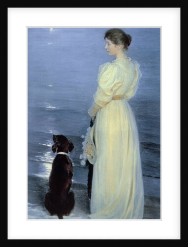 Summer Evening at Skagen, the Artist's Wife with a Dog on the Beach, 1892 by Peder Severin Kroyer