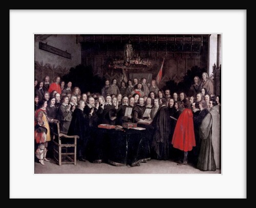 The Swearing of the Oath of Ratification of the Treaty of Münster, 1648 by Gerard ter Borch or Terborch