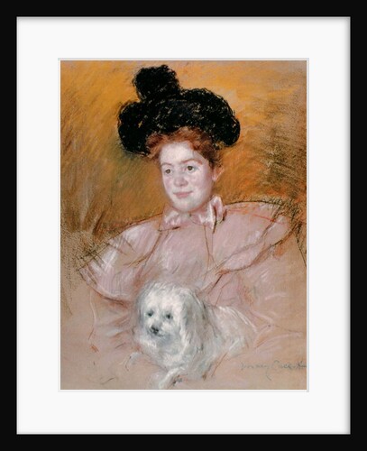 Woman holding a dog by Mary Stevenson Cassatt