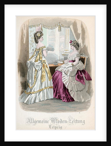 Two Ladies, fashion plate from the 'Allgemeine Moden-Zeitung', Leipzig, 1872 by French School