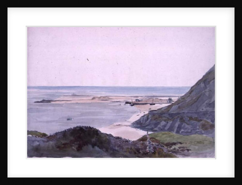 A coast scene with a harbour by John Absolon