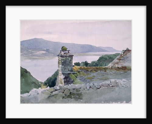 A hilly bay, seen from a wall over a roof, 19th century by John Absolon