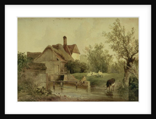 Landscape with a cottage by Joseph William Allen