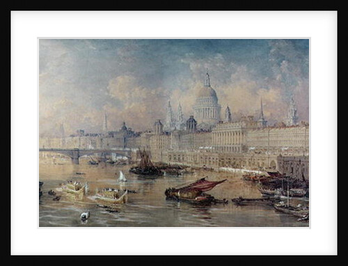 Design for the Thames Embankment, view looking upstream by Thomas Allom