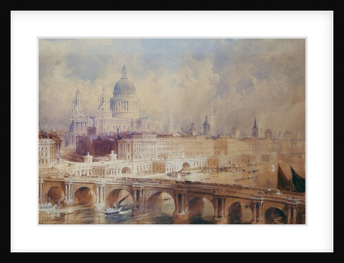 Design for the Thames Embankment, view looking downstream by Thomas Allom