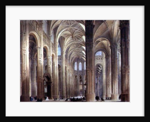 The Interior of St. Eustache, Paris, 19th century by Thomas Allom