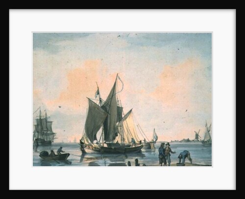 Coast Scene, with shipping and figures by William Anderson