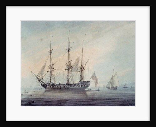 Seascape with a Frigate by Samuel Atkins