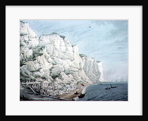 Study of Cliffs: Sailing Vessels in the Offing and Small Boats with Figures near Shore, 18th century by Samuel Atkins