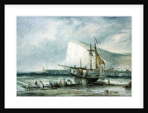Shakespeare's Cliff, Dover, with Luggers on the Beach by Samuel Austin