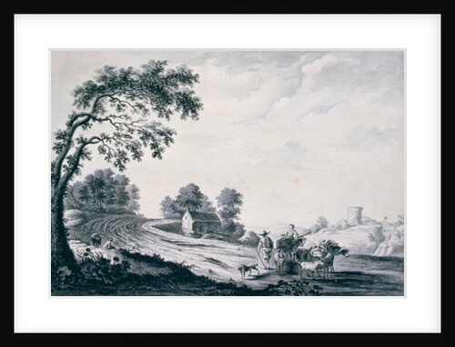 Italian Landscape with Peasants and Animals on a Road by William Beilby