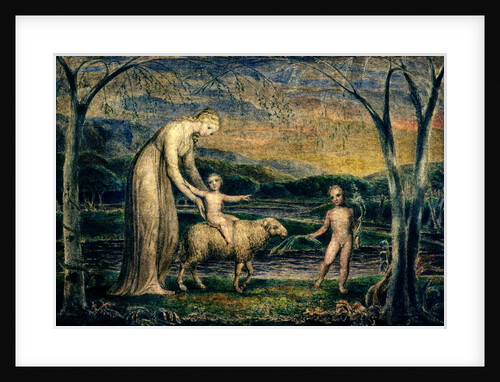 Our Lady with the Infant Jesus Riding on a Lamb with St John, 1800 by William Blake