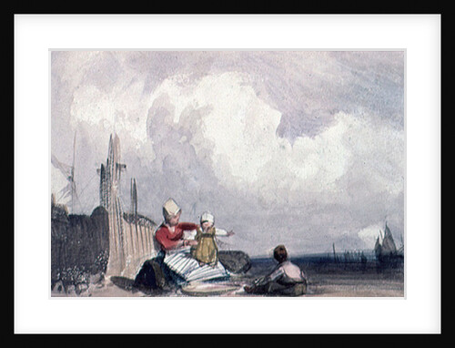 Fisherfolk on the Beach by Richard Parkes (attr. to) Bonington