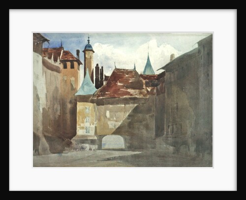 La Place du Molard, Geneva by Richard Parkes (attr. to) Bonington