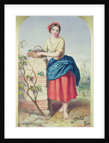 Girl with Basket of Grapes, 1860 by Jules I Bouvier