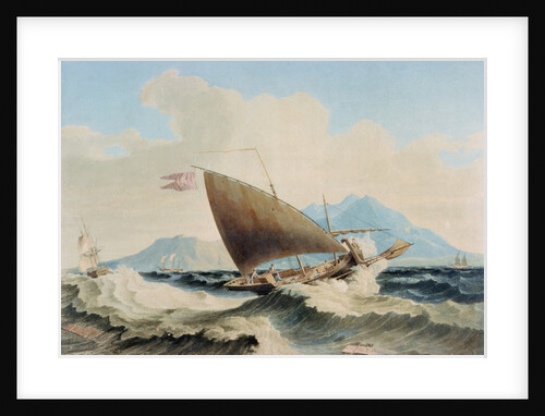 View of the Island of Lipari and a Maltese Speronare by William H. Burnett