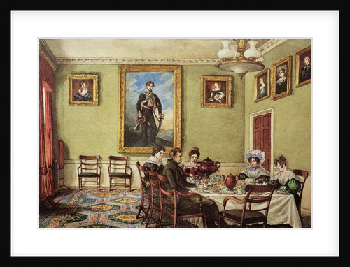 Dining room at Langton Hall, family at breakfast, c.1832-3 by Mary Ellen Best