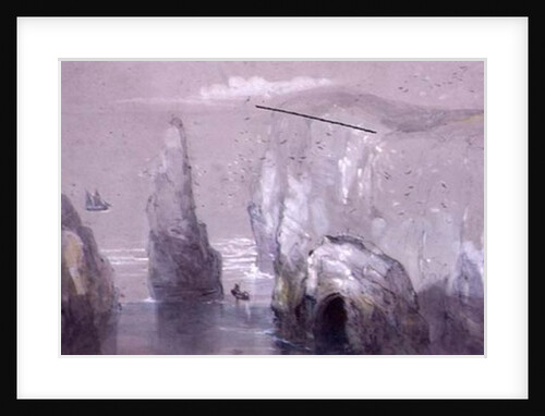 View of Flamborough Head, showing a Group of Men gathering Gulls' Eggs by George Bryant Campion
