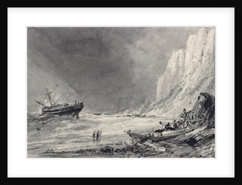 A Wreck off Speeton Cliffs, Yorkshire by Henry Barlow Carter