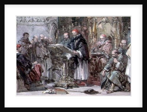 A Scene of Monastic Life: Preaching in the Church by George Cattermole