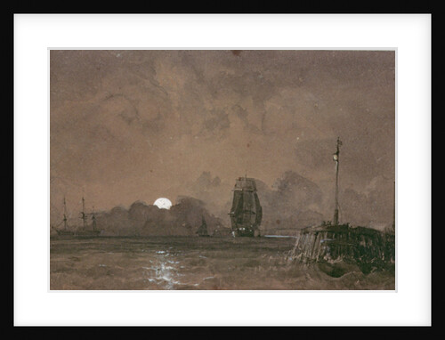Sunderland Harbour: Moonlight, 19th century by George the Elder Chambers