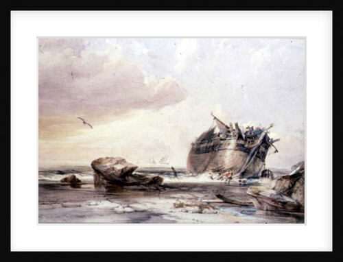 Rocky Shore, with Dismantled Vessel by George the Elder Chambers