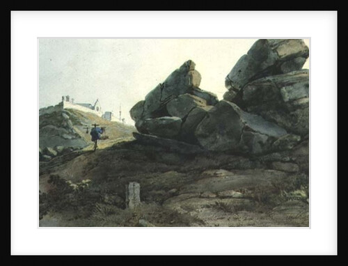 Rocks and a Hill Convent, China by George Chinnery