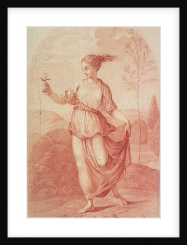 A Young Woman walking bare-footed in a Landscape by Giovanni Battista Cipriani