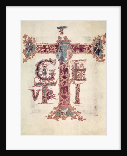 Col Lat 9428 f.15v Initial 'T'; The Ascension of Christ by French School