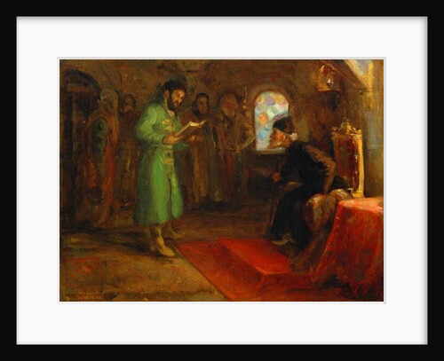 Boris Godunov with Ivan the Terrible by Ilya Efimovich Repin
